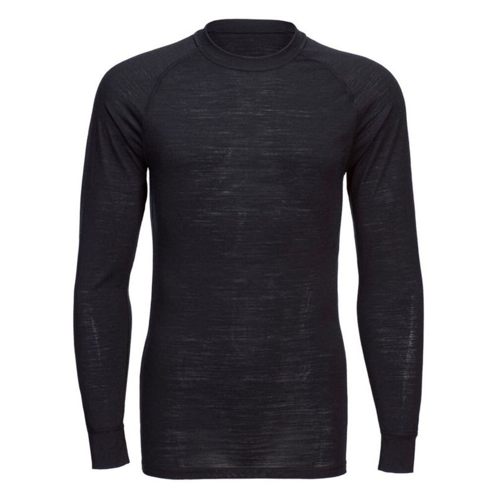 Portwest Unisex Adult Merino Wool Crew Neck Long-Sleeved Thermal Top / Black